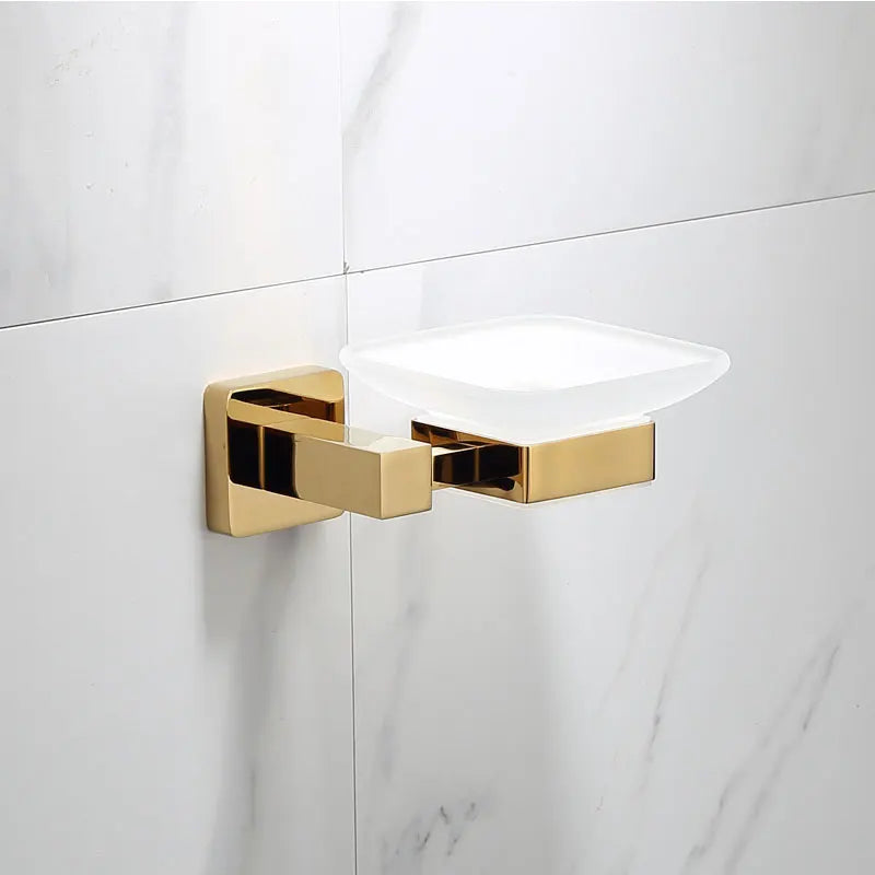 Luxury Golden Bathroom Brass Hardware Towel Rack Paper holder Toilet Brush Holder Towel Holder hook Row hook Activity bar