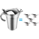 Gravy Boat 304 Stainless Steel Steak Sauce Pot Double Walled Insulated 500/750ml Seasoning Tube Sauce Gravy Pot Kitchen Tools