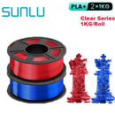 SUNLU 2KG 3D PLA/PETG/PLA PLUS/Clear Filament 1.75mm 2Roll 1KG 3D Printer Neatly Wound 3D Filament for 3D Printer& 3D Pen