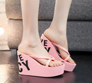 8cm 11cm Summer Wedges Flip Flops for Women Cloth Clip Toe Chunky Platform Slippers Woman Plus Size Light Non-slip Beach  Sandal