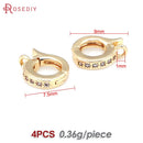 18K Gold Color Brass and Zircon Round Pendants Connector Charms Snap Clip Clasps Diy Jewelry Making Supplies Diy Accessories