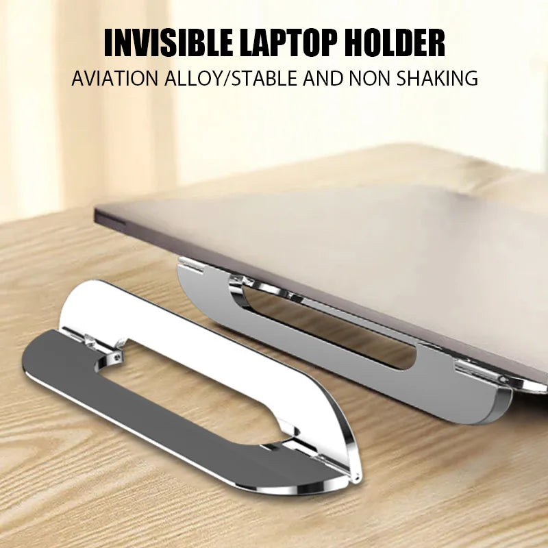 Portable Laptop Stand Adjustable Riser Foldable Notebook Accessories Support for 11/13/17In Macbook Zinc alloy Lnvisible Bracket