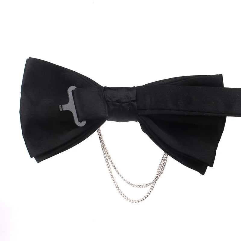 Men Black Bowtie Metal Decoratio Bow Tie For Men Women Uniform Collar Butterf Bowknot Adult Suit Bow Ties Cravats Male Bowties
