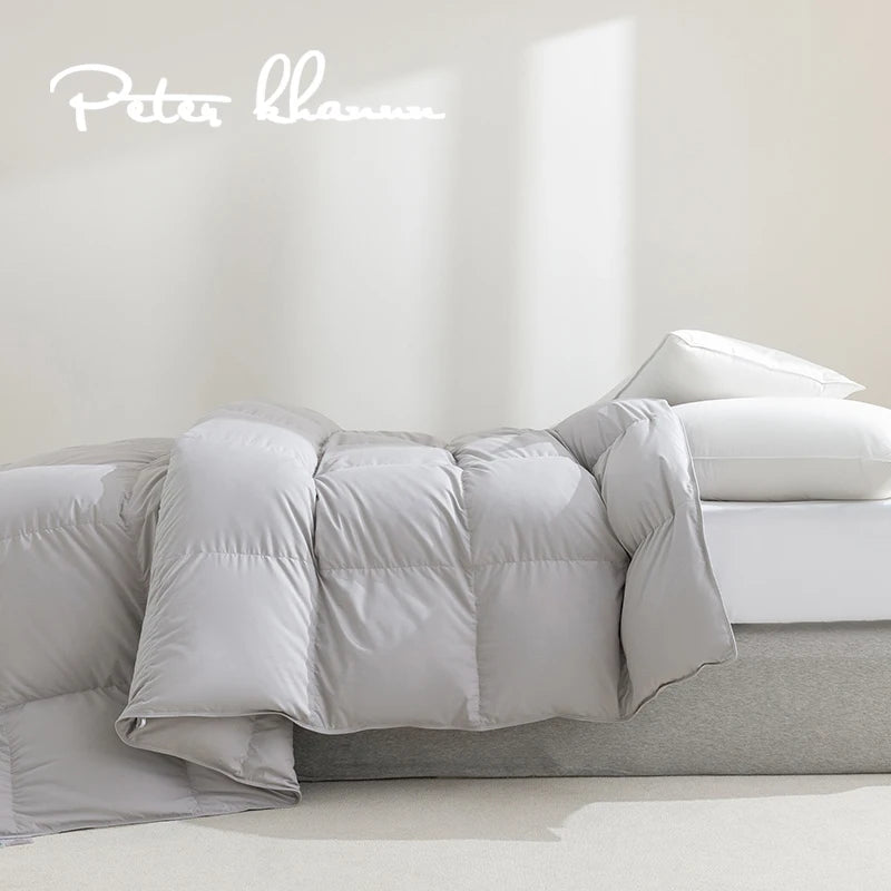 Peter Khanun Goose Feathers Down Comforter Winter Thick Duvet Insert All Season White Down Blanket 100% Cotton Cover 028