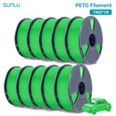 SUNLU 10KG PETG/ABS Filamente 10 Rollen 3D-Filament 1KG/Rolle 1.75mm 100% Filament ordentlich aufgereiht für den 3D-Druck aus der EU USA