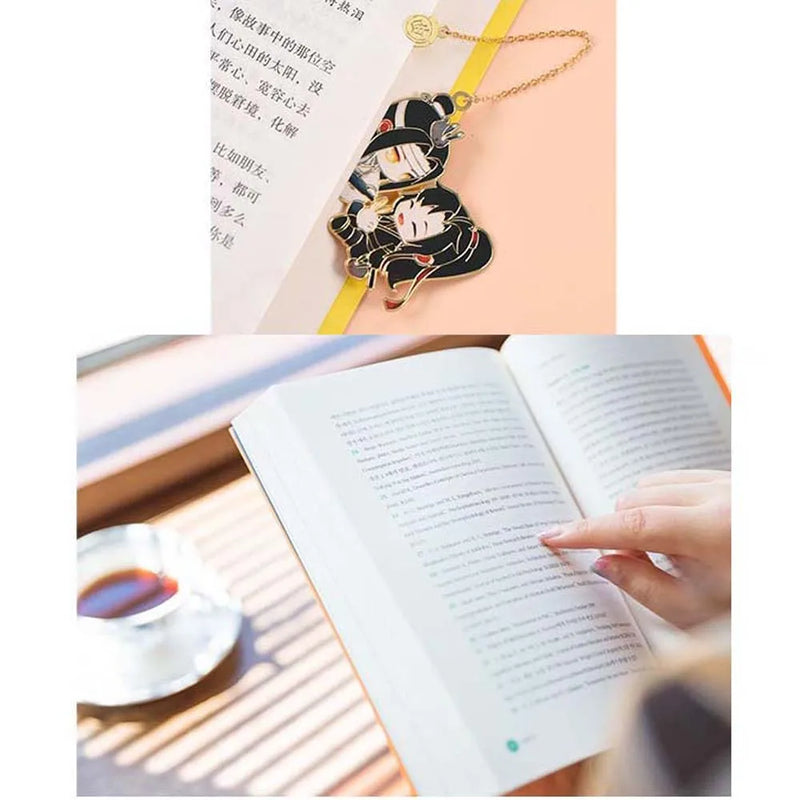 1Pc Mo Dao Zu Shi Anime Peripheral Metal Bookmarks Exquisite Classical Hollow Tassel Cartoon Character Bookmark