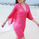 2023 Neu einfarbig Herbst Damen Sommer Sexy Strandbekleidung Bikini Strandkleid Bikini Bademode Überwurf Leinen Damen großer Schal