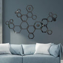 24pcs Hollow 3D Hexagonal Mirror Wall Sticker DIY Honeycomb Decoration Self Adhesive Paper Waterproof Home Living Room Bedroom