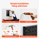 SucceBuy 24" x12" 4pcs Metal Pegboard Panels Steel Wall Tools Organizer Garage Storage Peg Panel for Workbench Office Craft Home