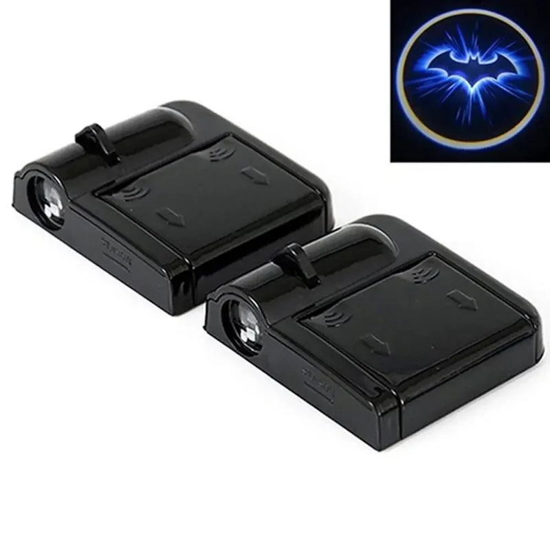 2PCS For Bat Logo Wireless Universal Led Emblem Car Door Light Luces Projector Courtesy Ghost Shadow Lamp Accessories Decoration