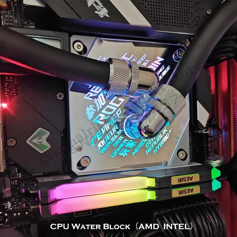 Mirror CPU Water Block 1700 Surface ROG 5V MB RGB SYNC Watercooler LGA1800 20XX AM4 AM5 Platform Customized Available