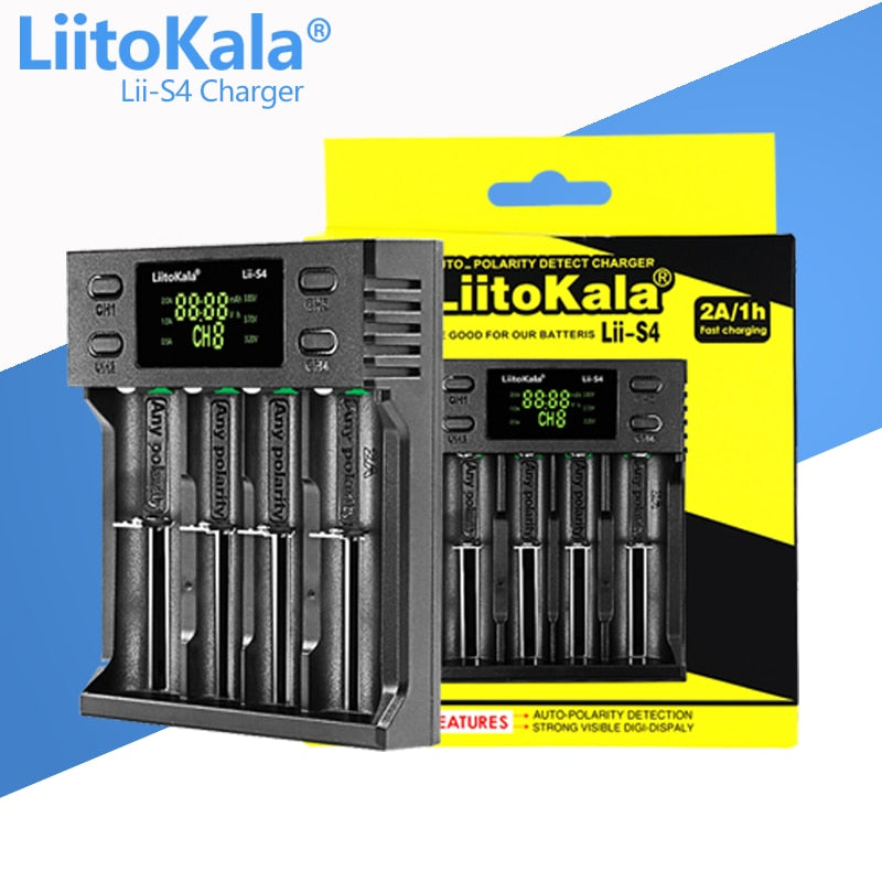 LiitoKala lii-S8 lii-S6 Lii-PD4 Lii-PD2 lii-S2 lii-S4 lii-402 lii-202 battery Charger 18650 26650 21700 lithium NiMH battery