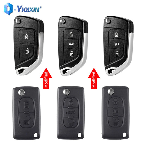 Autoschlüsselgehäuse für Peugeot 306 407 207 307 308 208 107 607 807 508 Schlüsselhülle für Citroen C2 C3 C4 C5 C6 C8 Xsara Berlingo ohne Logo