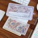 1Pcs New Stationery Holder Sticker Plastic Storage Box Manual Account Container Tool Case Mini Transparent Office Desk Organizer
