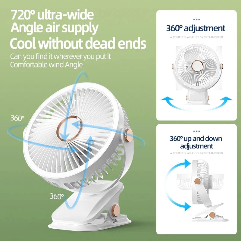 Xiaomi 8000mAh Camping Fan Rechargeable Desktop Portable Air Circulator Wireless Ceiling Electric Fan With LED Light Clipon Home