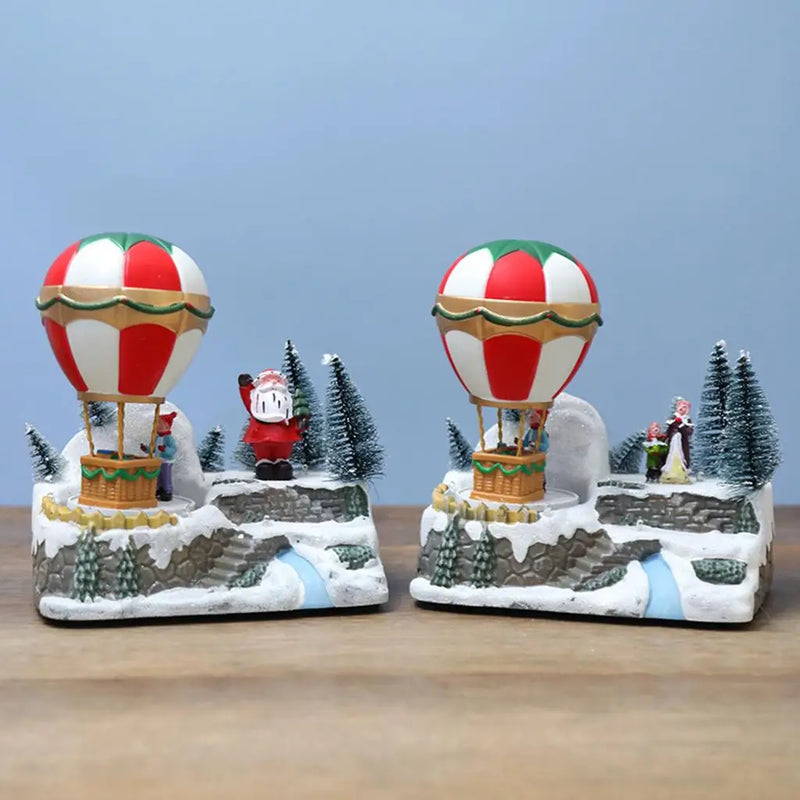 Christmas Decoration Hot Air Balloon Musical Miniature Scene for Children