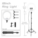 SH 18 Inch Knob Ring Light LED Selfie Video Lamp With Tripod Stand Phone Clip For YouTube Live Lighting Photo Photography Studio