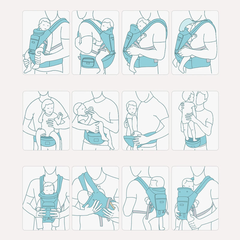 Ergonomic Kangaroo To Carry Baby With Shadow Cloth 3 In 1.0-3 Months, Supports More Than 10 kg