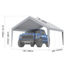 SucceBuy Carport Replacement Canopy Cover Garage Top Tent Shelter Tarp Heavy-Duty Waterproof & UV Protected with Ball Bungees