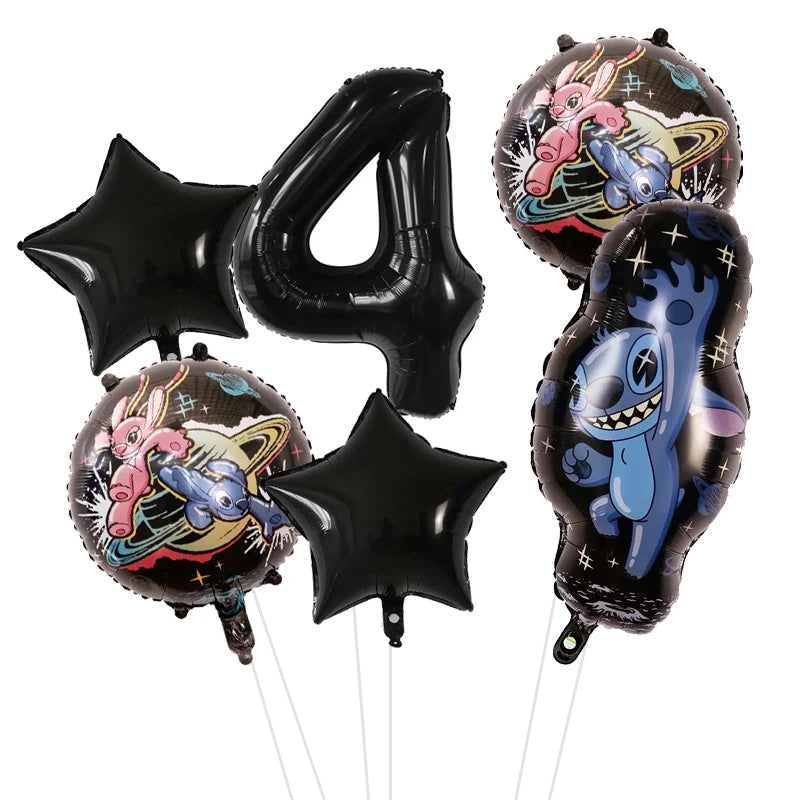 6pcs Disney Lilo & Stitch Party Balloons Stitch 32" Number Balloon set Baby Shower Birthday Party Decorations Kids Toy Gifts