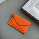 Custom Letters Soft Leather High-end Ultra-thin INS Style Mini Envelope Card Holder Wallet Simple ID Wallet Coin Purse