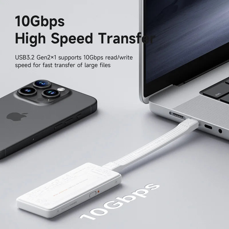 Hagibis M.2 NVMe SSD Enclosure Write Protect USB C 3.2 Gen2 to NVMe PCI-E M.2 SSD Case With 100W PD for iPhone 16 15 Pro MacBook