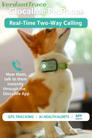 GlocalMe PetPhone Pet GPS Tracker WiFi Pet Phone for Dogs Cats AI Health Alerts Two-Way Call Real-Time Tracking Geo-Fencing