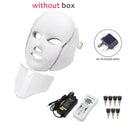 LED Facial Mask 7 Colors Light Phototherapy Face Mask with Neck Anti Acne Whitening Red Light Therapy Mask Skin Beauty Treatment