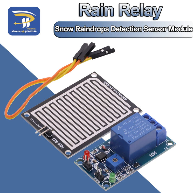 Snow Raindrops Detection Sensor Module Rain Weather Module Humidity  For Arduino Robot Car Diy Kit 5V/12V Relay Control Module