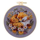 Beginner Embroidery Kit Cow Daisy Flower Embroidery Punch Needle Kit with Hoop Cloth Color Thread Colorful Handmade Craft Set