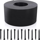 Black Plastic Garden Landscape Edging, 5” Tall Border Coil, Flexible and Strengthened with Anti-UV Treatment