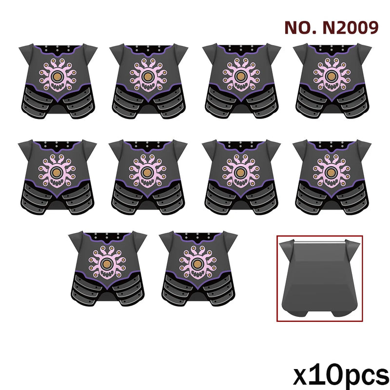 MOC Medieval Accessories Series Building Blocks Military Army Soldier Armour Shield Helmet Sword Crown Weapon Knight Bricks Toys