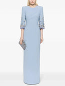 Modphy 2026 New arrivals Spring Fashion Heavy Industry Beaded Diamond Slim Midi Dress Women's Half Sleeve Female Vestidos