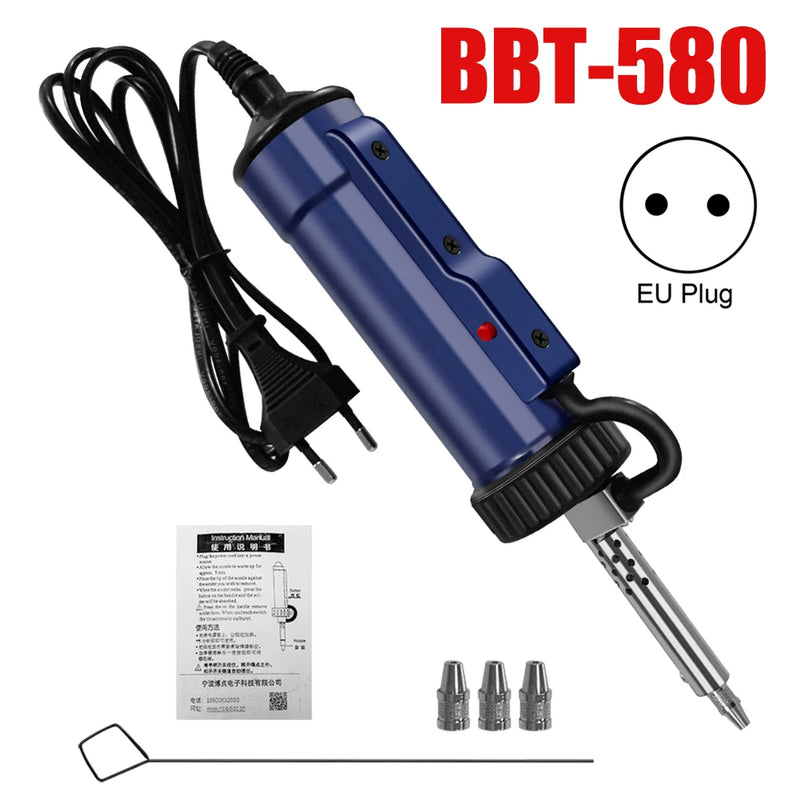 Electric Desoldering Machine Automatic Portable Electric Solder Tin Sucker Vacuum Soldering Remove Pump With Desoldering Nozzles