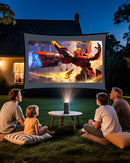 BYINTEK BOOK 1 P70X Portable Built-in Battery 4K Support 3D Wifi for Outdoor Movie Night Home Theater Projectors