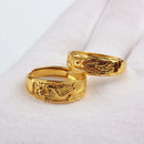 Golden Rings for Men and Women Vintage Dragon Phoenix Couple Lovers Adjustable Ring Wedding Party Birthday Gift Anillos De Bodas