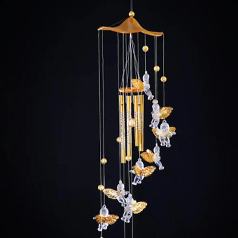 Love Angel Cupid Wind Chime Tube Hanging Ornament House Decoration Metal Pipe Wind Chime Clear Sound Wind Chimes Bells Tubes