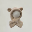 6-24 Months Baby Hat One Piece Little Baby Bear Hat Scarf Winter Thick Ear Hat for Boys and Girls Infant Toddler Accessories