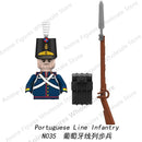 Medieval Napoleonic War French Dragoon British Soldiers Pirates Figures Army Scottish Fuisiler Building Blocks Weapons Brick Toy
