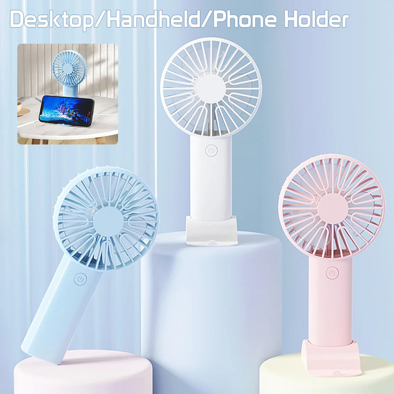 Simple Portable Mini Fan Handheld USB Rechargeable Electric Fan Desktop Air Cooling Fan Outdoor Travel Home Hand Fans