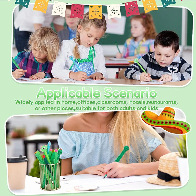 36 Pcs Cactus Gel Pens Set Cute Gifts 0.5mm Black Ink Creative Gel Ink Pen Office School Supplies Prize Student Easter Gift