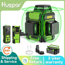 Huepar HM03CG Laser Level Green Beam 12 Lines Self-leveling Cross Line Tools With Rangefinder & Detector & Hard Carry Case