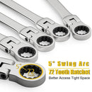 8pcs 72-Tooth Durable Ratchet Wrench Set Metric 8-19mm Multi-Function for Garage Home DIY Repair Maintenance Ideal Party Gift