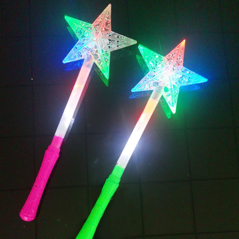 Flashing Lights Up Glow Sticks Magic Star Wand Party Concert Xmas Halloween Gift Toy Glowing Fairy Pentagram Flash Stick