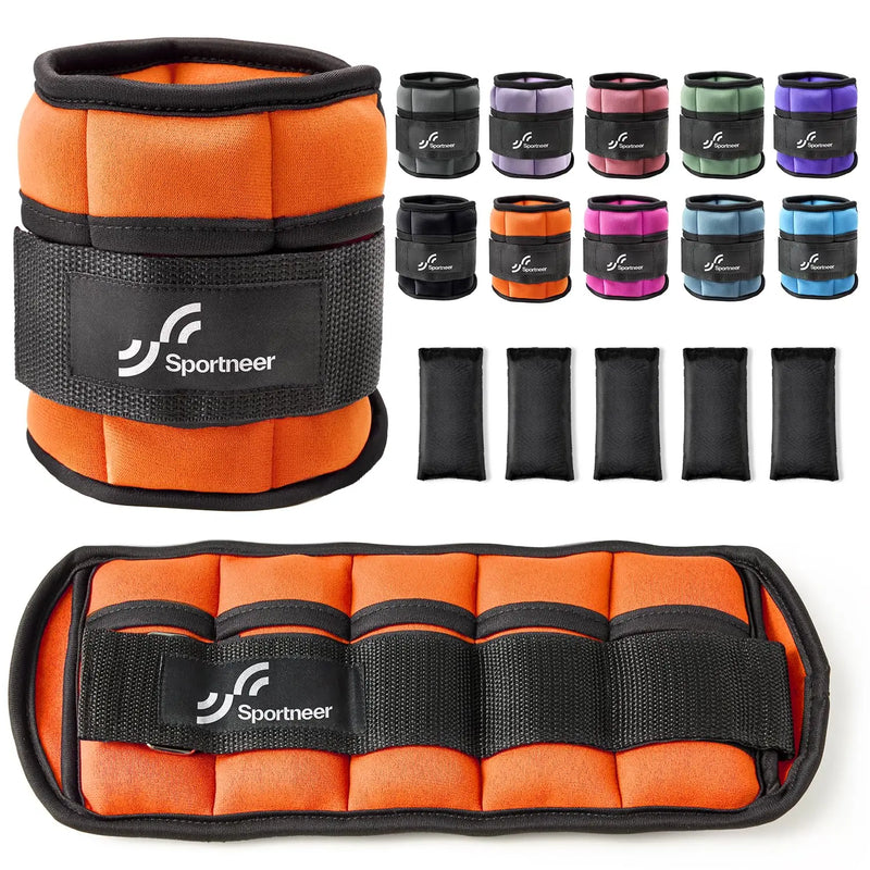 Sportneer Adjustable Ankle Weights 1Pair 10lb Leg Weight Straps for Women Men Weighted Ankle Weights Set for Gym Fitness Workout