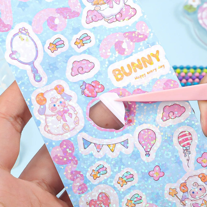 52 Pieces/Set Goo Card Diy Keychain Goo Disc Card Toy Kawaii Handbook Material Stickers Cute Student Stationery