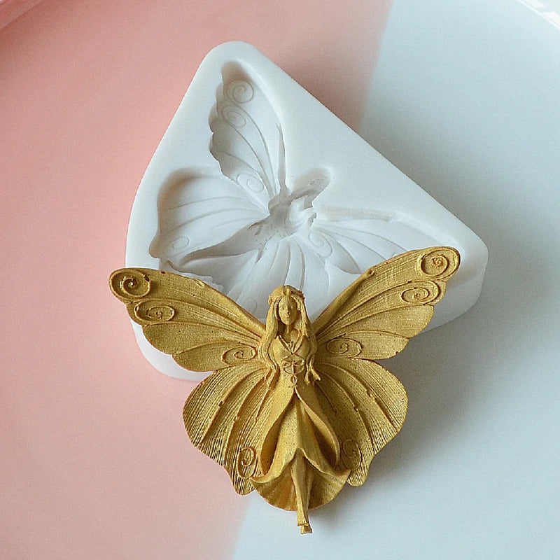 utterfly Fairy Silicone Sugar Making Mold Biscuit Cupcake Chocolate Baking Mold Fondant Cake Decoration Tool Christmas Tool