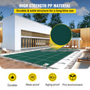 SucceBuy Pool Safety Cover Rectangle Inground Pool Cover Green Mesh Solid Pool Safety Cover For Winter Safety Swim Pool Cover