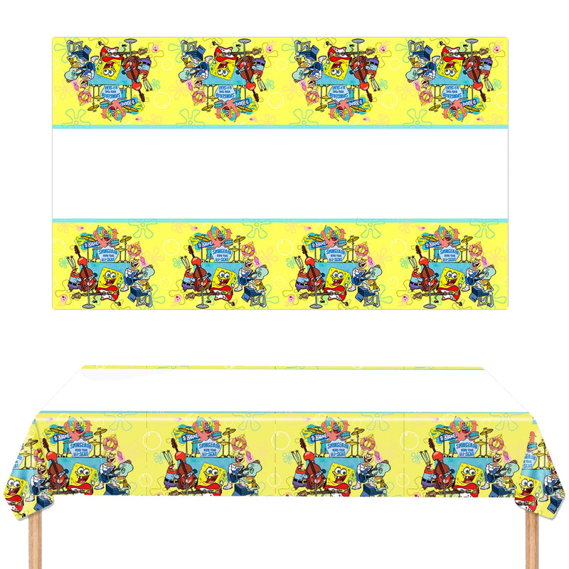 Cartoon Yellow Sponge-Bob Theme Party Supplies Disposable Tableware Plate Cup Tablecloths Balloons For Kids Birthday Baby Shower