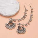 Antique Silver Color Geometric Earrings Women 2024 Ethnic Multicolor Crystal Beads Tassel Pendientes Wedding Jewelry Gift
